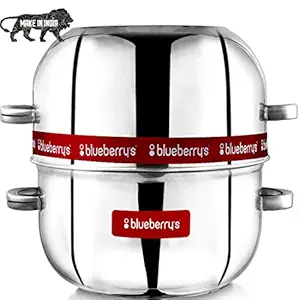 Blueberry's Premium 1 Kilogram Stainless Steel Thermal Rice Cooker Choodarapetty with Gasket (Silver)