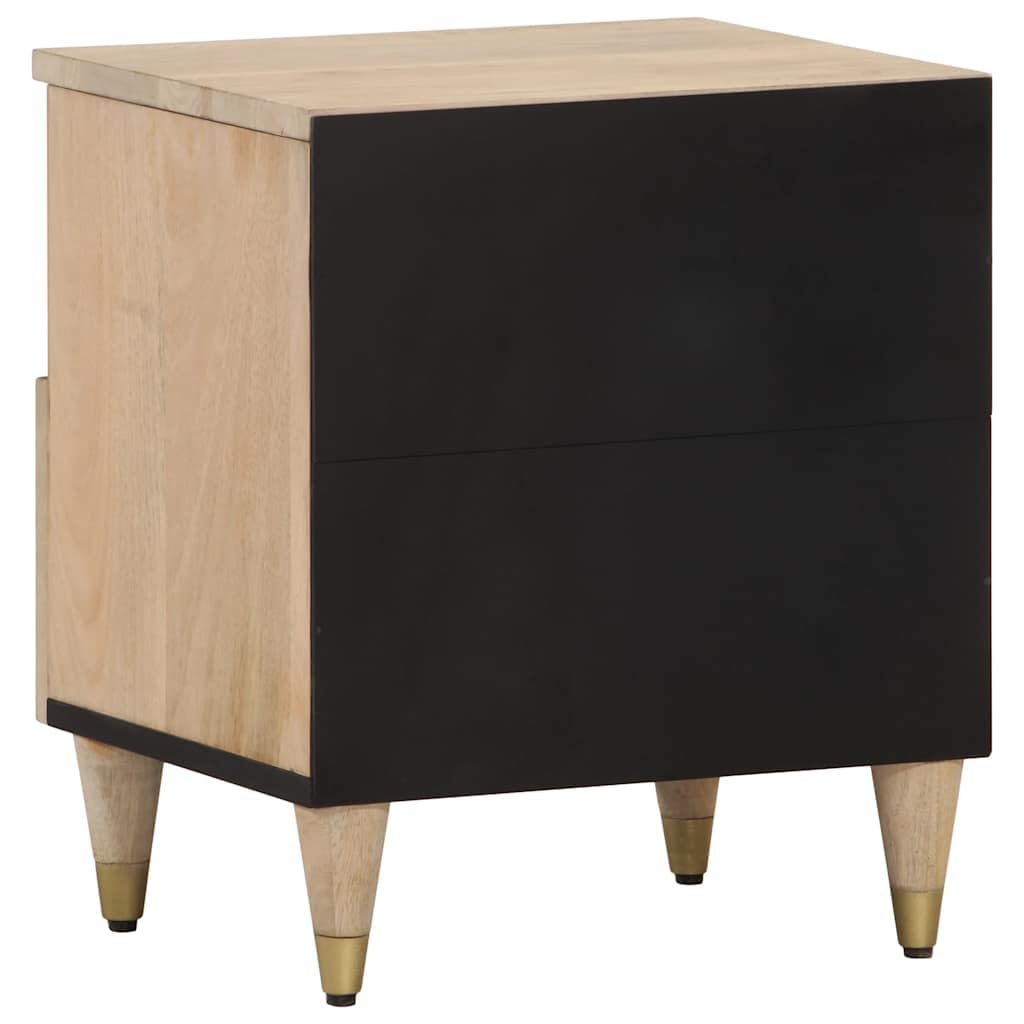 Lot de 2 tables de chevet en bois massif de mangue, 40 x 33 x 46 cm