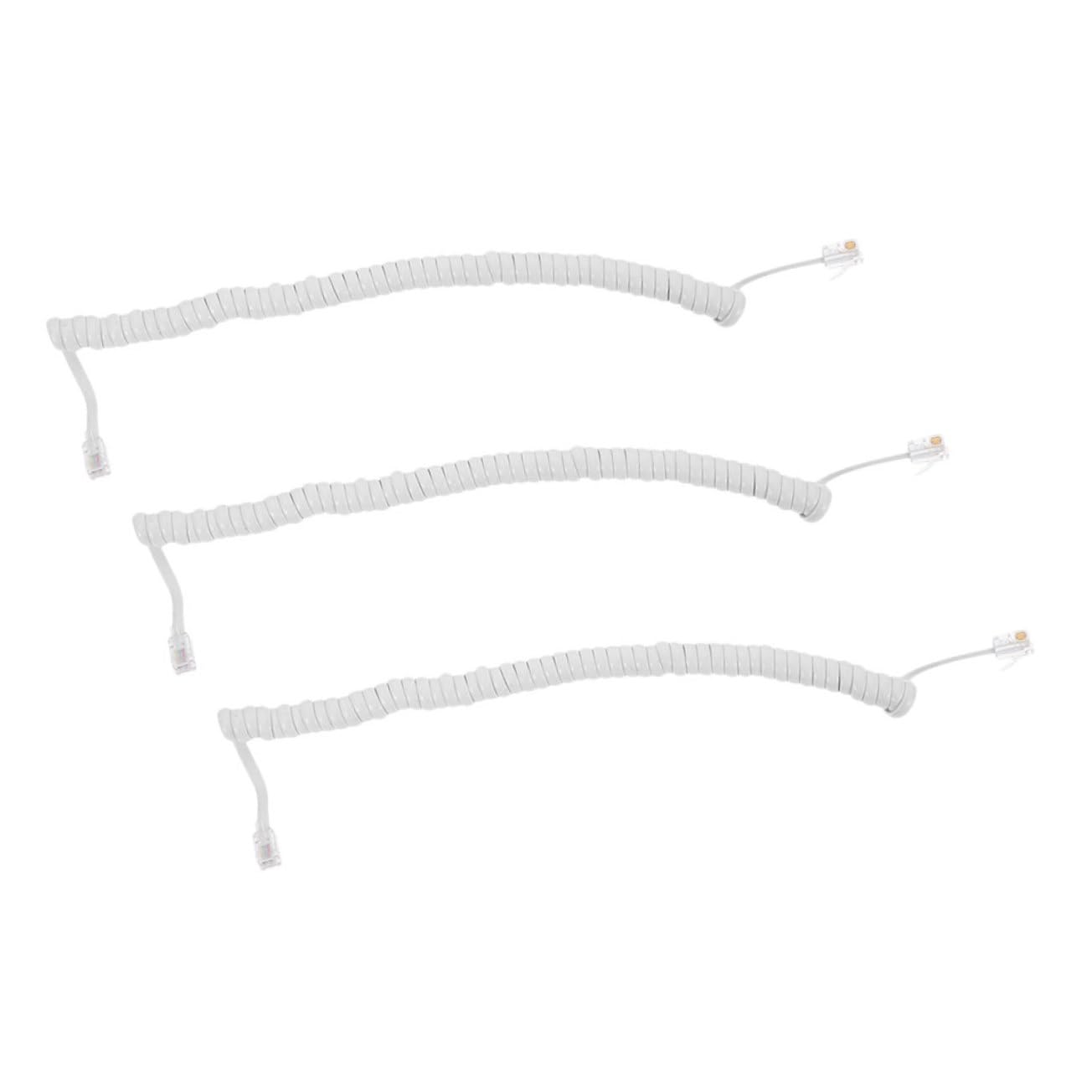 Angoily 3pcs Curly Phone Cord for Landline Receiver Flexible Spring Wire Design for Easy Installation and Convenient Use with Telephones