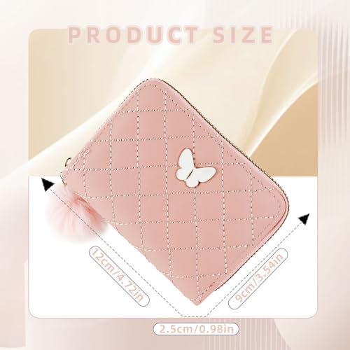 Energather Women's Purse, PU Leather Ladies Credit Card Holders for Women and Girls, Cute Small Purse with Fur Ball Women Wallets for Shopping, Dating, Travel (Black) - Image 3