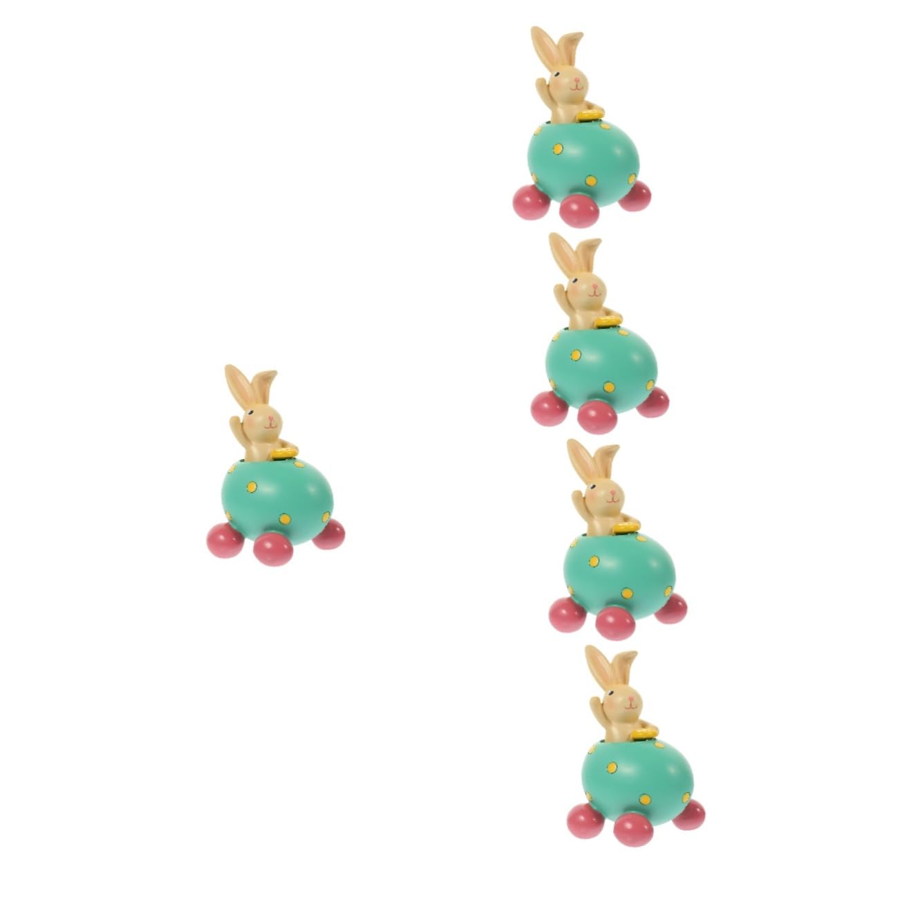 Zerodeko 5St Kaninchen sitzt auf Eierschale glückliche Tierfigur Hasen Miniaturfiguren Animal Figures weihnachtsdeko Easter Egg osterpresente osterneier Osterdeko kleine Harztiere
