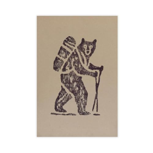 Affiche ours amusant toile décoration chambre et bureau 61x91cm