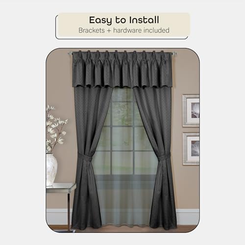 Image of Decorative Window Curtain Rods with Finials, 48 to 86 Inches, 0.75 Diameter - Camino Lancaster - Lightweight & Easy to Install, Adjusts Telescopically to Fit Any Window by Achim Home Decor