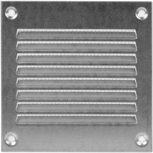 Cubierta de ventilación de aire galvanizada de 10 x 10 cm, rejillas de aire de retorno de acero, HVAC, con pantalla de protección contra insectos (100 x 100 mm, galvanizada)