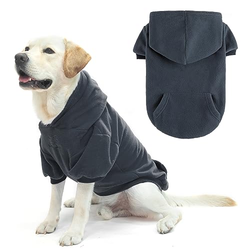 EXPAWLORER-Basic-Dog-Hoodie-Fall-Dog-Sweater-for-Large-Dogs-BoysGirls-with-Leash-Hole-and-Pocket-Dog-Cold-Weather-Clothes-Dog-Fleece-Coat-for-WinterGreyXL