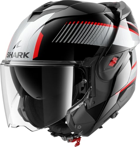 SHARK, Casco Moto Modular OXO SIKTER Black Chrome Silver Kus, L
