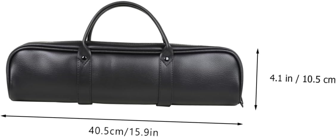 TOYANDONA 16hole Durable Leather Flute Storage Bag Lightweight and Stylish Case for Flute and Clarinet Players Compact Design Wear-resistant for Musicians The Go