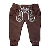 [page_title]-MS-Trachten Trachten Jogginghose braun Baby Kleinkind Winterfleece (74, Baumwolle)