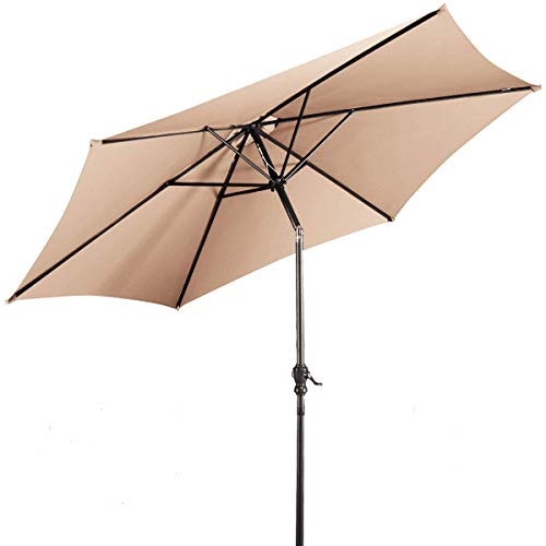 Giantex 10Ft Outdoor Patio Umbrella, Market Table Umbrella W/Tilt Adjustment And Crank, 180G Polyester, Garden Canopy For Deck Backyard Pool Indoor Outdoor #TOP4