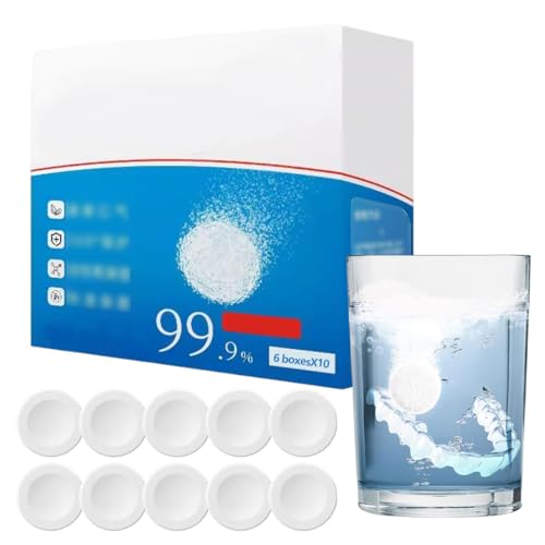 NHQZ 60 Pastillas Limpiadoras - Pastillas Dentadura Limpieza, Limpiador Pastillas Cepillo De Dientes, Limpiador Cepillo De Dientes,Pastillas Limpiar Ferula Dental(B)