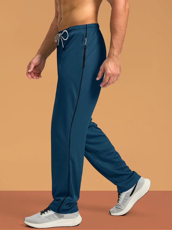 Image of Pinkmint Men's Spandex Track Pant ll Stylish Regular Fit Track with Side Zip Pocket ll Gym Wear ll Yoga ll Sports (Pack of 1 | Available in Plus Size)