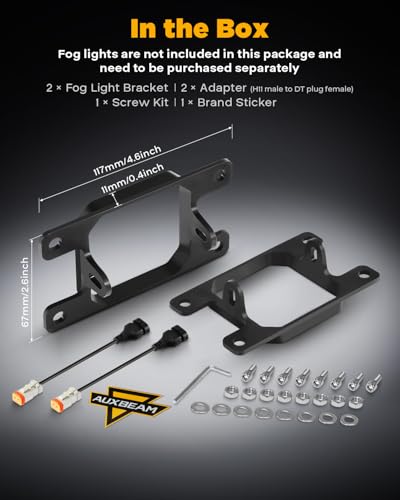 Image of Auxbeam Color Play Series Fog Light Brackets, for Ford Honda Nissan Subaru Acura, Bracket & Adapter Included, Flush Mount Off Road Lights Mounting Kit, 2 Sides, Pair