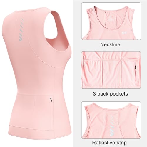 Image of Wulibike Sleeveless Cycling Jersey Women Running Shirts Vest bike top Summer Biking tank Basic Top With Pockets