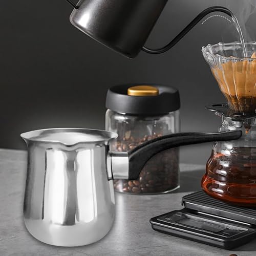Cafetera de café pequeña de acero inoxidable y calentador de leche 6