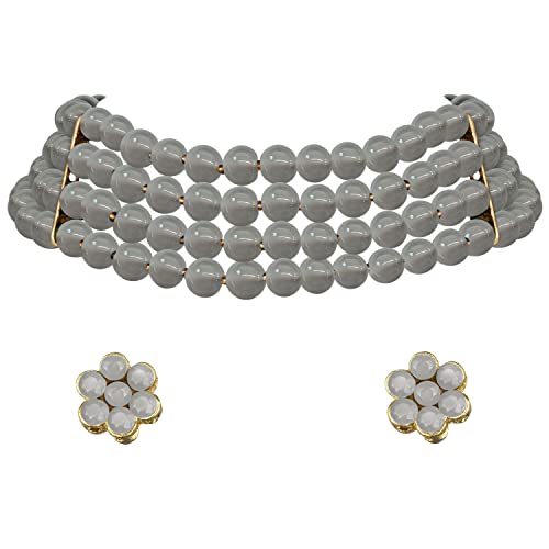 Image of Peora Traditional Maharani Haar Necklace with Earrings Bridal Jewellery Set Gift for Women