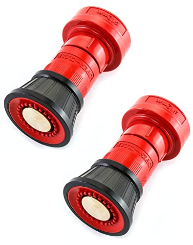 Image of QWORK Fire Hose Nozzle, 2 inch Heavy Duty NPSH /NPT Thermoplastic Constant Flow Fog Nozzle, Fire Equipment, 2 Pack