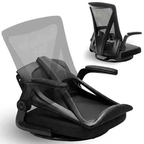 NATURFEN 360°回転座椅子 組立不要 折りたたみ コンパクト ゲーミング座椅子 腰が痛くならない 座敷用椅子 デスクチェア 通気性メッシュ ひじ掛け付き デザイン フロアチェア