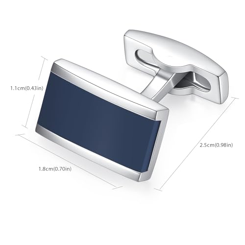 HONEY BEAR Herren Hochzeit Manschettenknöpfe Cufflinks Edelstahl Manschettenknopf (Navy blau)