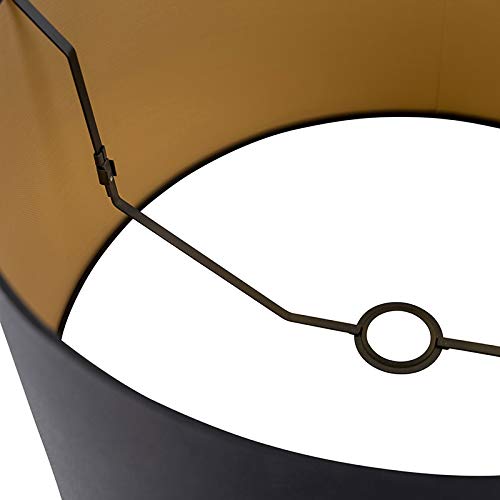 QAZQA rond schuin katoen - Paralume Moderno - luce - Ø 500 mm - Nero - Moderno -