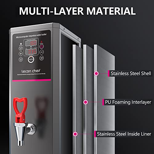 Lecon Chef Water Boiler Eletric Commercial Hot Water Dispenser With Filter Black Automatic 15L 1500W Heating For Tea Coffee Shop, Restaurant, Home, Office #TOP4