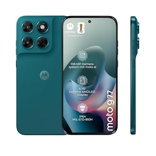 Motorola Moto g77 5G Smartphone (6,78“-Super-HD-Display mit Corning Gorilla Glas 7i, Sturz- und Kratzschutz, 108-MP-Kamera, 8/256GB, 5100 mAh, Android 16) Pantone Shaded Spruce