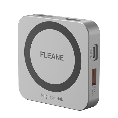 Image of Magnetic USB C Hub 8 in 1 & Type-C Docking Station M.2 NVMe 2230 SSD Enclosure, 4K@60Hz HDMI 10Gbps USB-A /USB-C 3.2 SD /TF 3.0 Card Solt AUX 100W PD for iPhone 15 16 MacBook Pro Air Laptop