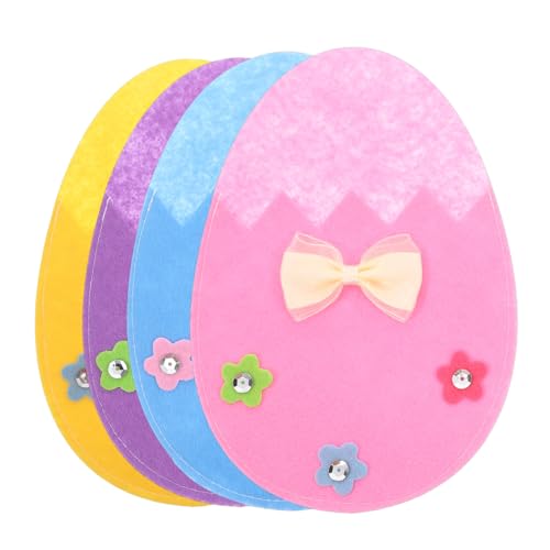 Abaodam 4 Piezas Bolsa De Cubiertos De Huevo De Pascua Porta Cubiertos Para Mesa Porta Cubiertos Para Fiesta Bolsa De Utensilios Bolsa De Cubiertos De Pascua Tela De Fieltro