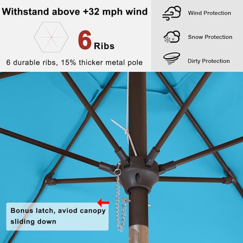 Image of ABCCANOPY 7.5FT Patio Umbrella Outdoor 6 RibsTable Umbrella | Fade & UV Resistant Fabric,6 Fiberglass Ribs,Smooth Crank System,Wind Resistance,Great for Patio,Backyard,Garden,Deck