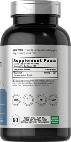Magnesium Citrate Caplets | Vegetarian, Non-Gmo, And Gluten Free Supplement | By Horbaach #TOP1