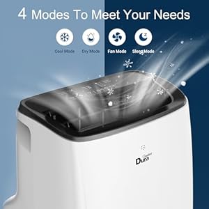 Duracomfort smart portable air conditioners 12000 btuashrae 8150 btu sacc quiet ac unit built in dehumidifier and fan modes mobile app cools up to 350 sq ft white  urban country home decor