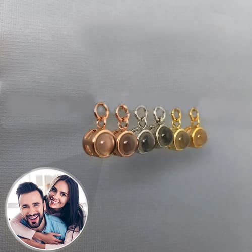 Custom Photo Projection Pendant,925 Sterling Silver Round Charms Beads Fit Bracelet Necklace Keychain Personalized Jewelry Christmas Gift (Silver,1pcs)3