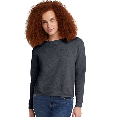 Hanes womens Ecosmart Crewneck athletic sweatshirts, Slate Heather, Small US