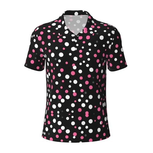 Chemise de golf à manches courtes pour homme à pois noirs et t-shirt décontracté