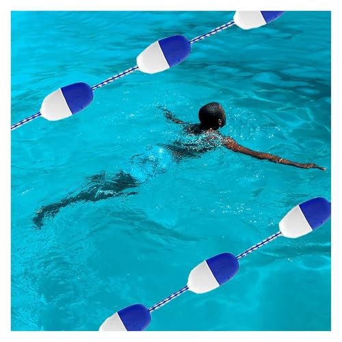 Adjustable Swimming Pool Lane Dividers, Professional High Visibility Pool Nylon Safety Ropes Line Markers With Stainless Steel Hooks/Floating Buoys For Hot Springs Shallow Deep Water(92ft/28.0m)
