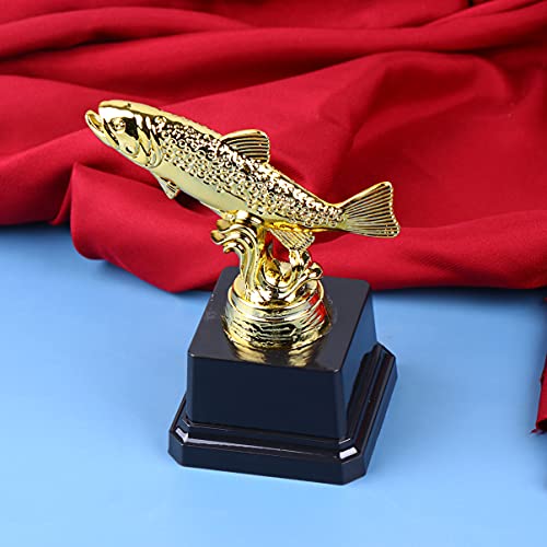 NUOBESTY 2PCS Kids Fish Trophy Gold Fishing Trophy Prêmio Prêmios de Recompensa Troféu Fish Recompen