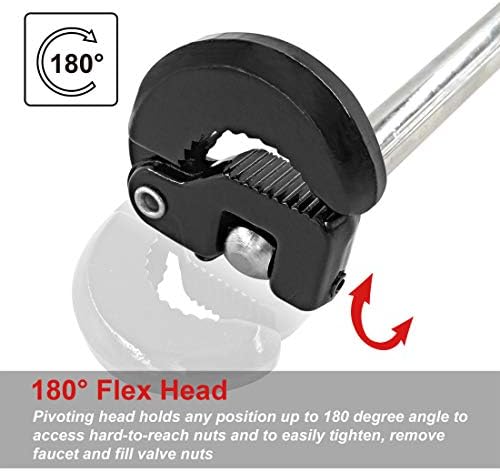 HAUTMEC Basin Wrench Capacity of 10mm to 32mm, 250mm(10in) Reach PL0024