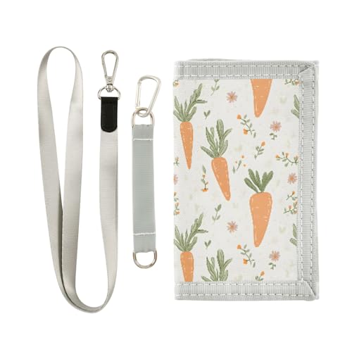 ALAZA Kids Wallets for Boys Girls Toddler Trifold Wallet Children Small Carrots Korean with Zipper Coin Pocket