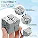 HEARTOOL Fidget Magic Cube Toy Mini Stress Release Finger Flip Cube Toy, ABS Stress Relieving & Handheld Fidget Magic Game in Box Perfect for Adults (Silver)