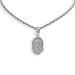 White Gold-Tone Iced Out Hip Hop Bling Bape Ape Pendant with 24" Solid Rope Necklace Chain