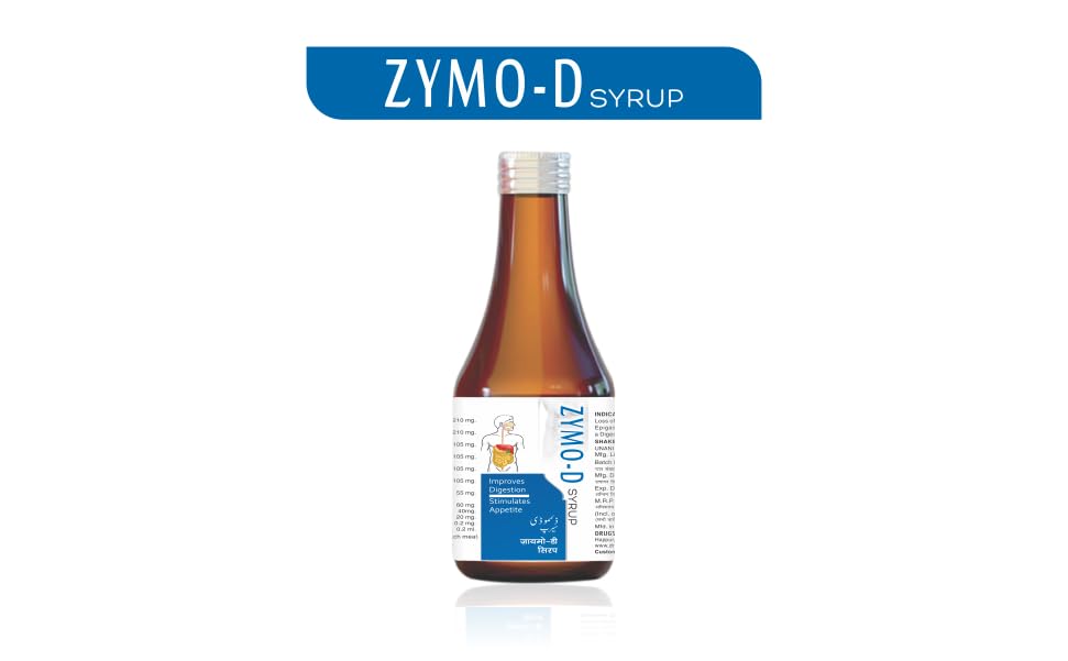 Drugs laboratories Zymo-D Syrup | Helps in Digestion & Weight Management For Men & Women | Herbal product | For Acidity, Constipation and Gas, boosts digestive immunity (200 ML Pack Of 2)