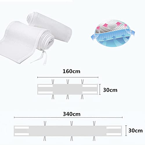 Babybett Leitplanke,Bettumrandung Nestchen,Atmungsaktiv Kinderbett Stoßstange,Bettumrandung Babybett,Atmungsaktive Bettumrandung,Rausfallschutz für Babybett,Kantenschutz Baby Babybett,Mesh Babybett