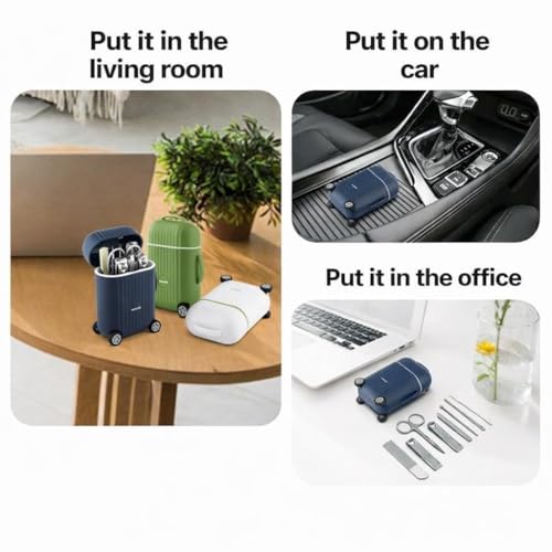 Image of 8 in 1 Manicure Pedicure Kit with Travel Storage Case - Stainless Steel Nail Clipper Set with Scissors, Tweezer, File & Ear Pick | Portable Grooming Tools for Men Women Home Travel Use