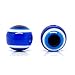 100PCS Stripe Dark Blue Round Resin Evil Eye Spacer Beads Jewelry Making Findings 10mm