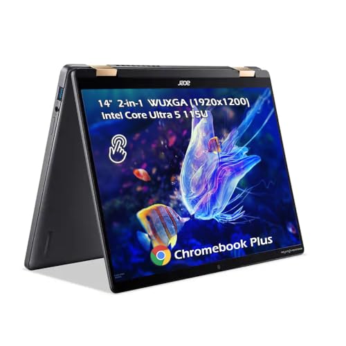 Image of Customized Laptop, Created Using Acer Chromebook Plus Spin 714 2-in-1 Laptop, Intel Core Ultra 5 115U, 8GB 1TB SSD, 14 inch WUXGA Touch, Backlit KB, Wi-Fi6E, Bluetooth, Chrome OS, Steel Gray