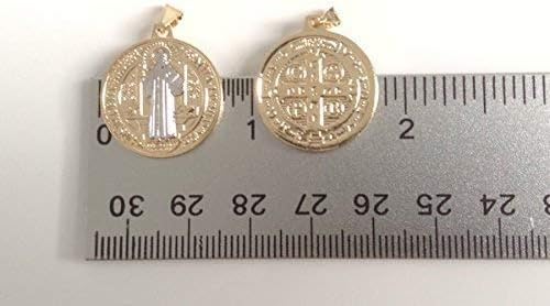 SIFRIMANIA St Benedict Medal 18k Gold Plated 18 Inch Chain San Benito Religious Necklace - Image 4