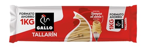 Gallo Tallarín, Pasta Larga, Formato Ahorro 1KG, 6-8 Minutos de Cocción