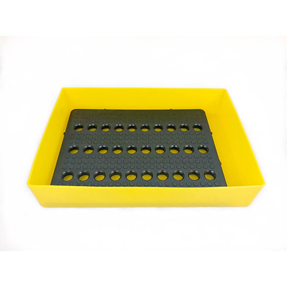 Plast'Up Rotomoulage, Bac de rétention pour petits récipients avec caillebotis en PEHD 25L jaune - Fabrication française