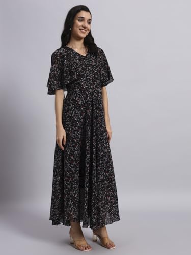 Image of HELLO DESIGN Women V-Neck Solid Maxi Dresses