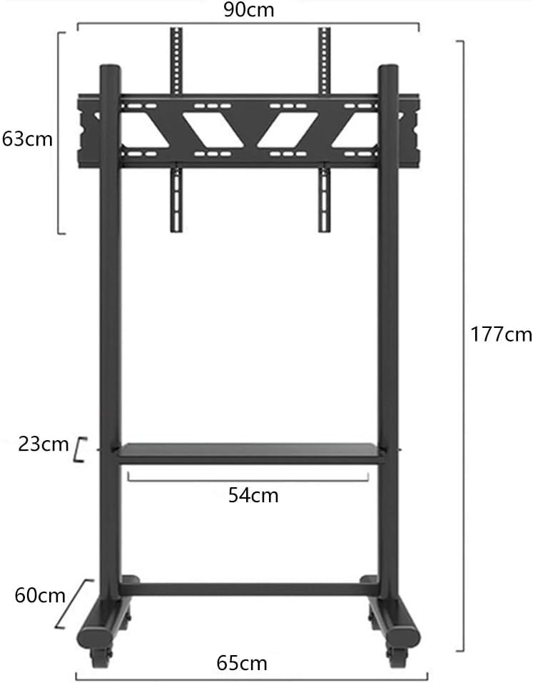 Soporte móvil para TV con ruedas, negro miniatura 2