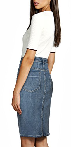 Womens Super Comfy Perfect Fit Stretch Denim Skirt Sks22890 Potassium 10 #TOP1